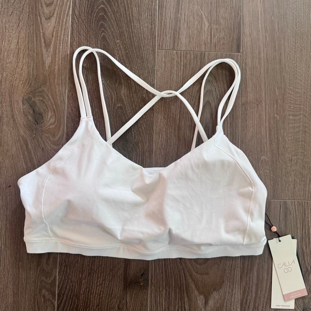 Calia Inspire Sports Bra Lounge Low Support Low Impact Light Padding White XXL